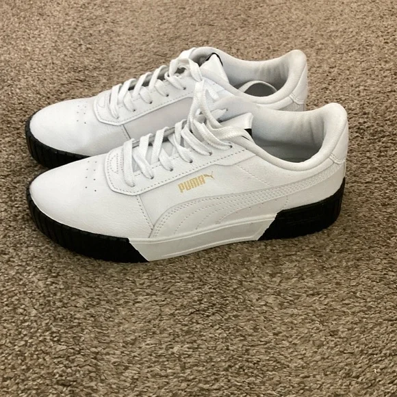 Puma White and Black Sneakers with Chunky Platform Sole - Picture 3 of 8